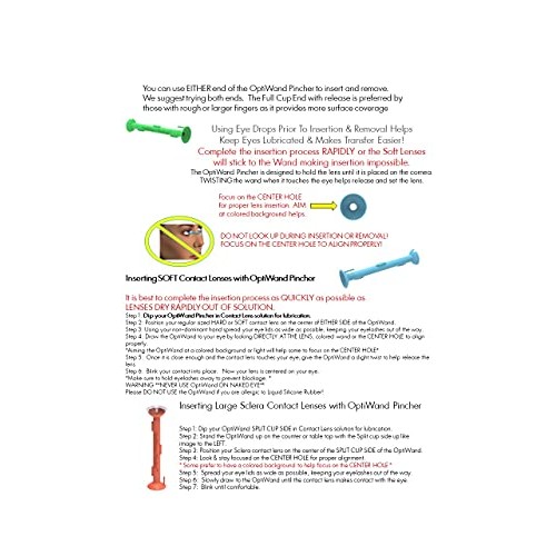 OptiWand Pincher 2 Pack Soft Contact Lens Inserting Removing Tool. Helper to ...