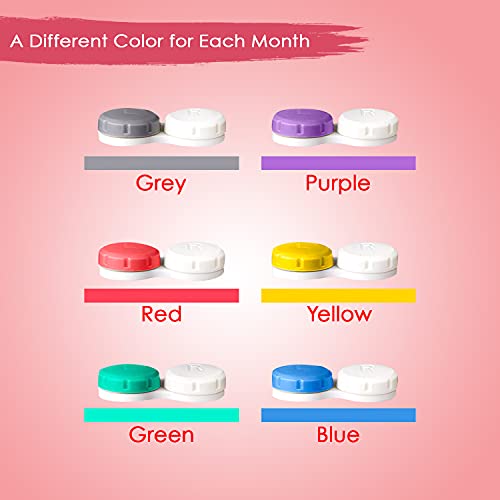 Contact Lens Cases, 12 Pack – Assorted Separate Colors Eye Contact Lense Case...