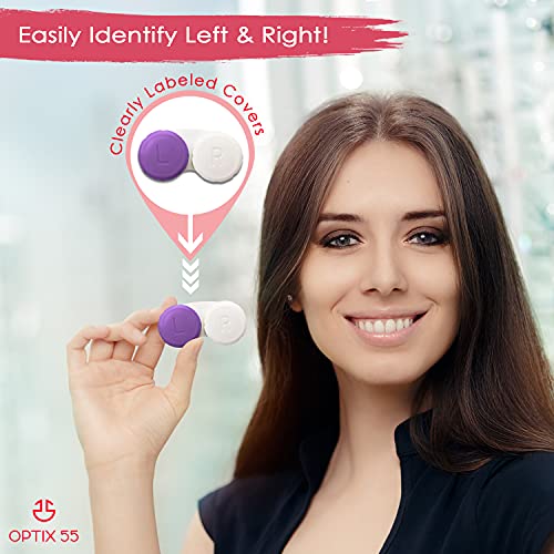 Contact Lens Cases, 12 Pack – Assorted Separate Colors Eye Contact Lense Case...