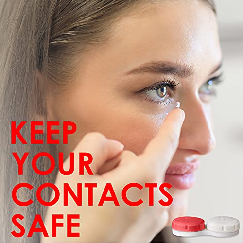 Contact Lens Cases, 12 Pack – Assorted Separate Colors Eye Contact Lense Case...
