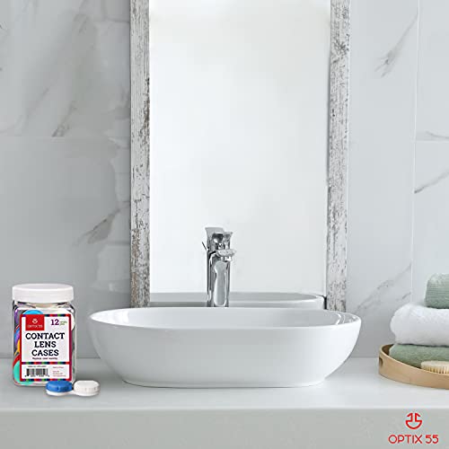 Contact Lens Cases, 12 Pack – Assorted Separate Colors Eye Contact Lense Case...