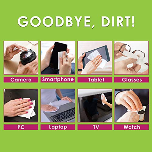 Eyeglass Cleaner Lens Wipes - 400 Pre-Moistened Individual Wrapped Eye Glasse...