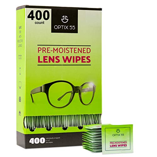 Eyeglass Cleaner Lens Wipes - 400 Pre-Moistened Individual Wrapped Eye Glasse...
