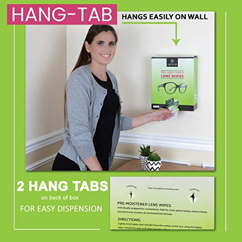 Eyeglass Cleaner Lens Wipes - 600 Pre-Moistened Individual Wrapped Packets in...