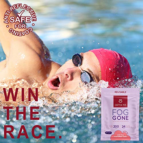 Fog Gone Anti Fog Wipe for Glasses, Reusable Anti Fogging Microfiber Cleaning...