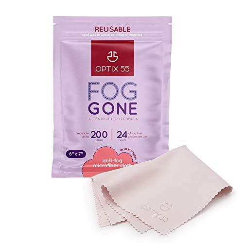 Fog Gone Anti Fog Wipe for Glasses, Reusable Anti Fogging Microfiber Cleaning...