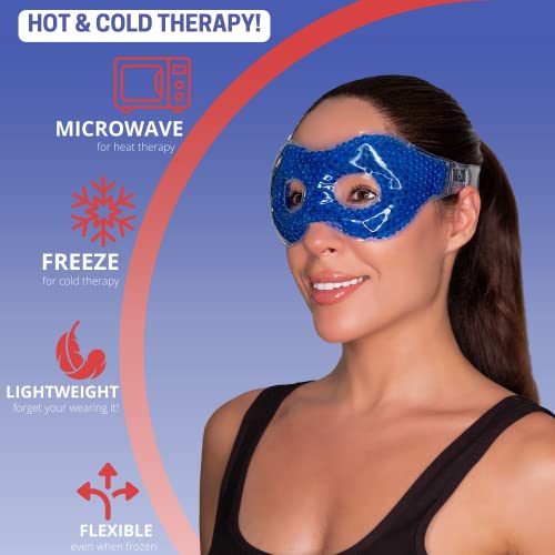 Gel Eye Mask with Eye Holes- Hot Cold Compress Pack Eye Therapy | Cooling Eye...