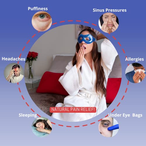 Gel Eye Mask with Eye Holes- Hot Cold Compress Pack Eye Therapy | Cooling Eye...