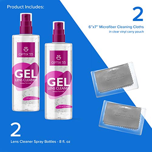 Gel Lens Cleaner Kit - Alcohol & Ammonia Free |16 Ounces (8oz x 2) Eye Glasse...