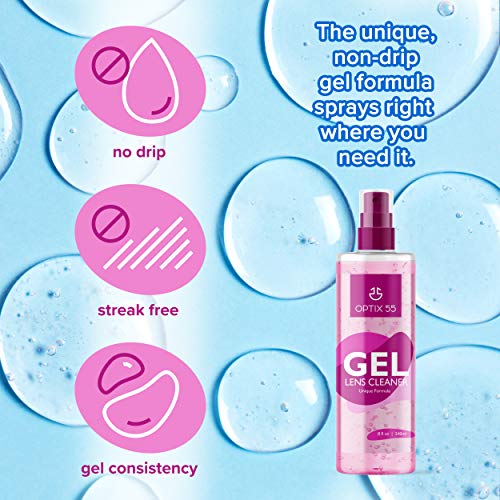 Gel Lens Cleaner Kit - Alcohol & Ammonia Free |16 Ounces (8oz x 2) Eye Glasse...