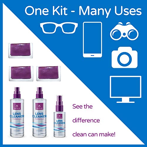 Lens Cleaner Spray Kit - Alcohol & Ammonia Free | (2) 8oz + (1) 2oz Eye Glass...