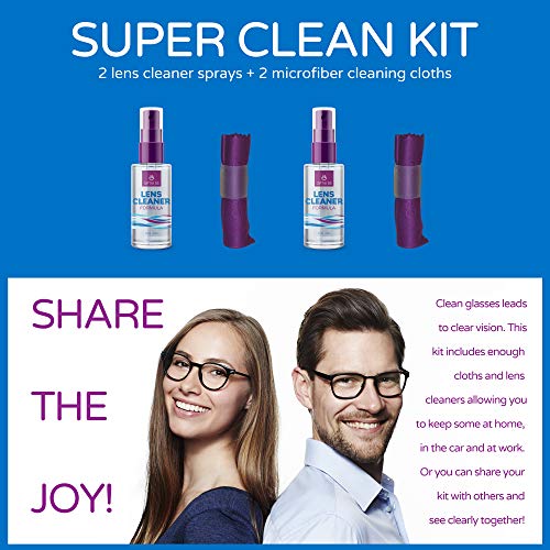 Lens Cleaner Spray Kit - Alcohol & Ammonia Free | Eye Glasses Cleaner Spray +...