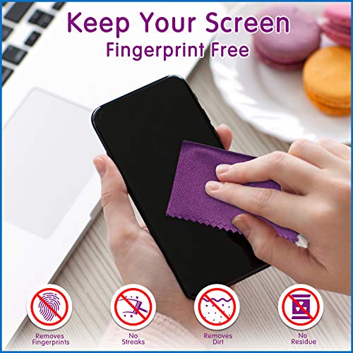 Microfiber Cleaning Cloths 12 Pack (6"x7") in Individual Vinyl Pouches | Glas...