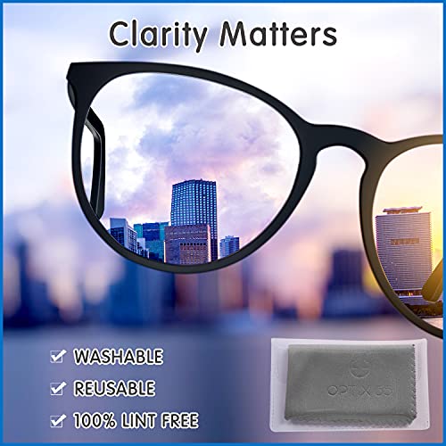 Microfiber Cleaning Cloths (6"x7") 12 Pack in Individual Vinyl Pouch | Glasse...