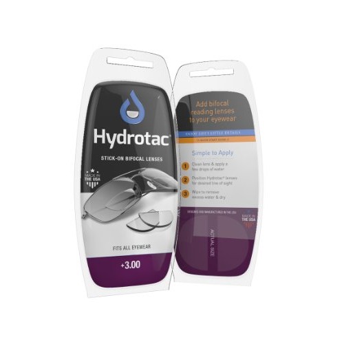 Hydrotac Stick-on Bifocal Lenses (OPTX 20/20)- +3.00 Diopter