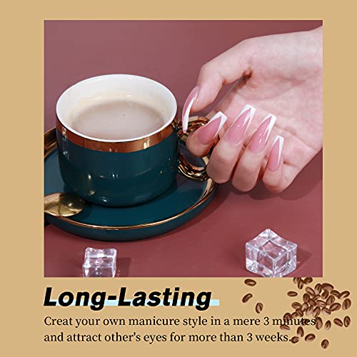 OPUIU Poly Extension Gel Nail Kit with UV Lamp, 6 Clear White Pink Coffee Pol...