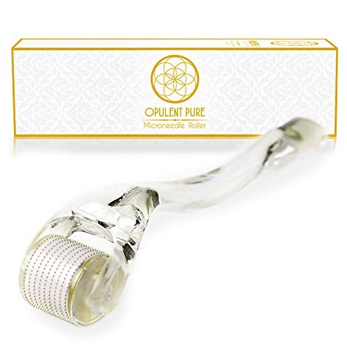 Opulent Pure Derma Roller Kit - 0.30mm Microneedle Roller for Face - 540 Gold...
