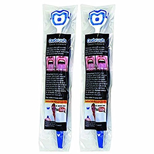 Orabrush Tongue Cleaner Helps Fight Bad Breath, 2 Pack