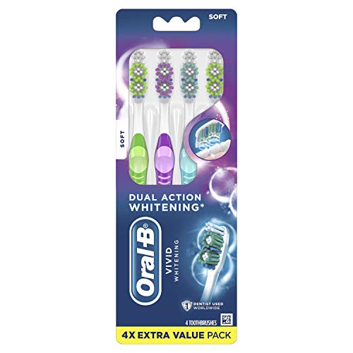 Oral-B 35 Soft Bristles Vivid Toothbrush, White, 4 Count (Packaging and Produ...
