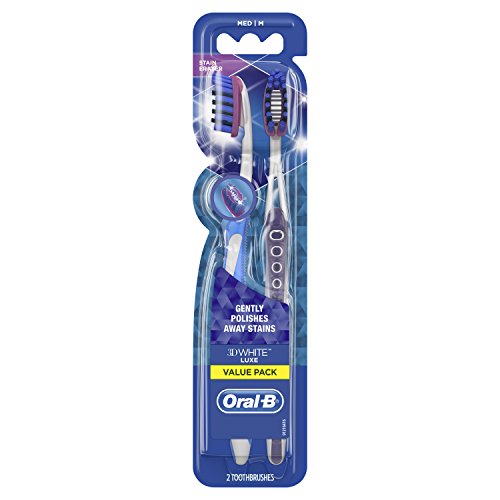 Oral-B 3D White Luxe Pro-Flex 38 Medium Manual Toothbrush Twin Pack (Packagin...