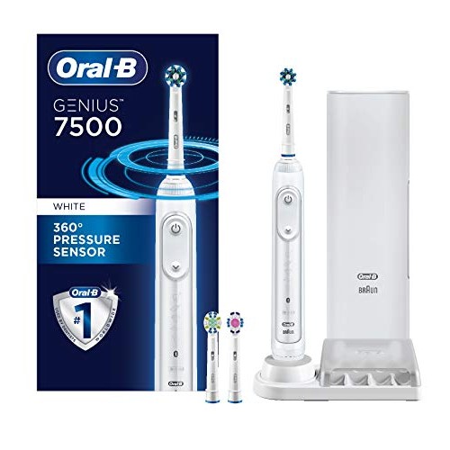 Oral-B 7500 Electric Toothbrush with Replacement Brush Heads and Travel Case,...