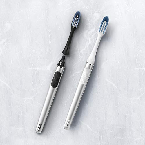 Oral-B Clic Manual Toothbrush, Chrome Black, with 1 Bonus Replacement Brush H...