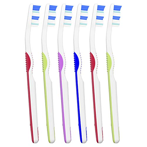 Oral-B Healthy Clean Toothbrushes, Medium Bristles, 6 Count (Assorted colors)