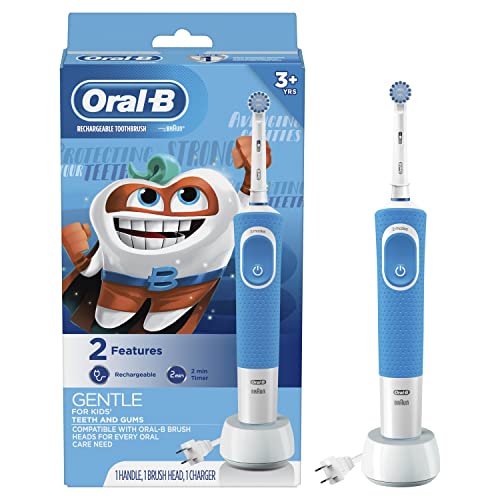 Oral-B Kids Electric Toothbrush with Sensitive Brush Head and Timer, for Kids...
