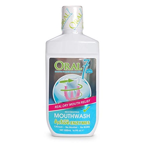 Oral7 Dry Mouth Mouthwash Alcohol Free Oral Rinse with Xylitol, Moisturizing ...