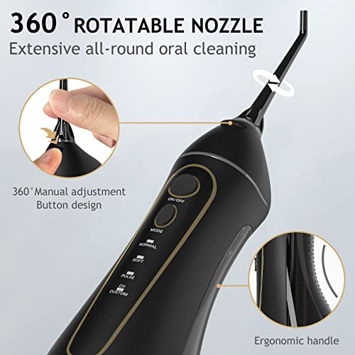 Water-Dental-flosser-Teeth-Cleaner-Oral Irrigator with 4 Modes Cordless Water...