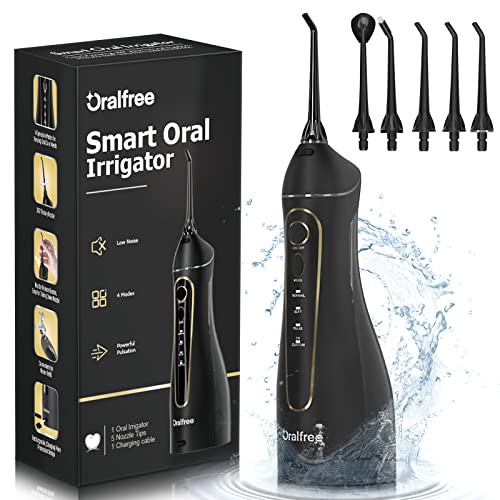 Water-Dental-flosser-Teeth-Cleaner-Oral Irrigator with 4 Modes Cordless Water...