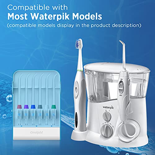 Replacement Tips for Waterpik Water Flosser, Storage Case & 6 Tips Bundle