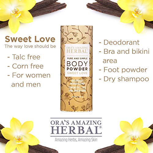 Talc Free Body Powder For Women, Bath Powder, Vanilla Dusting Powder, Cornsta...