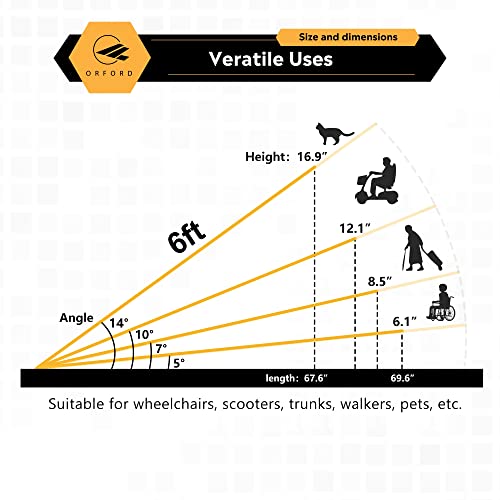 ORFORD Non Skid Foldable Wheelchair Ramp 6FT, Threshold Ramp with an Non-Slip...