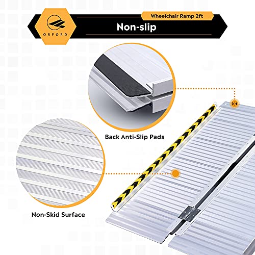 ORFORD Non Skid Folding Wheelchair Ramp 3ft, 800 lbs Weight Capacity, Utility...