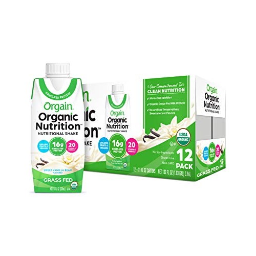 Orgain Organic Nutritional Shake, Vanilla Bean - Meal Replacement, 16g Protei...