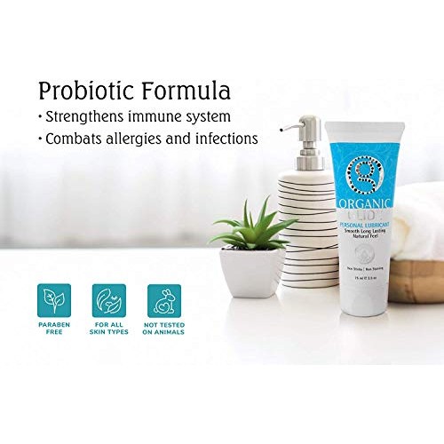 Organic Glide Natural Personal Lubricant, Probiotic Edible Lube. Parabens, Gl...