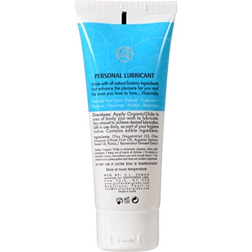 Organic Glide Natural Personal Lubricant, Probiotic Edible Lube. Parabens, Gl...