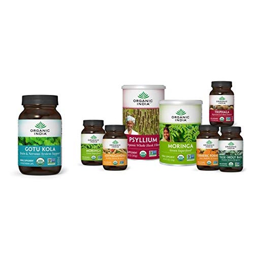 Organic India Gotu Kola Herbal Supplement - Adaptogen for Brain & Nervous Sys...