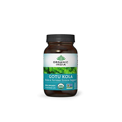 Organic India Gotu Kola Herbal Supplement - Adaptogen for Brain & Nervous Sys...