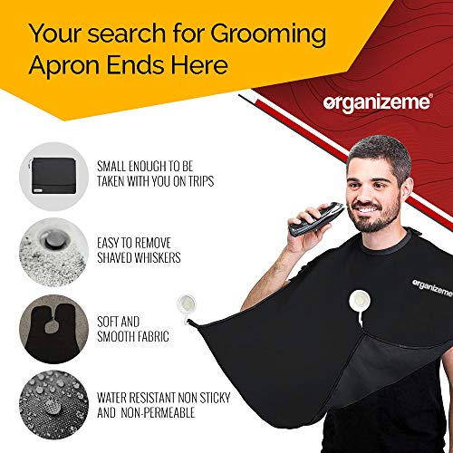 OrganizeMe Beard Apron Hair Clippings Catcher Bib Shaving and Grooming Cape S...