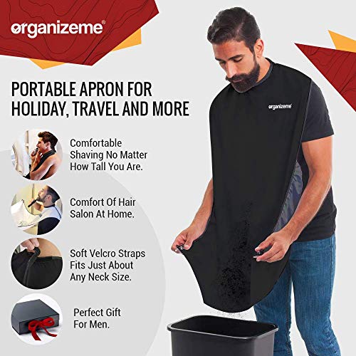 OrganizeMe Beard Apron Hair Clippings Catcher Bib Shaving and Grooming Cape S...