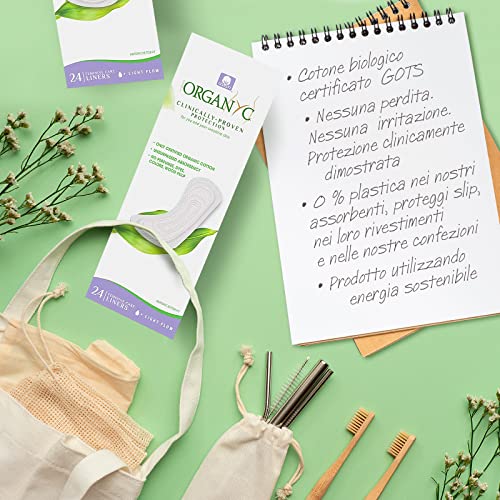 Organyc 100% Certified Organic Cotton Flat Panty Liner - Everyday Sanitary Pa...