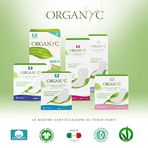 Organyc 100% Certified Organic Cotton Flat Panty Liner - Everyday Sanitary Pa...