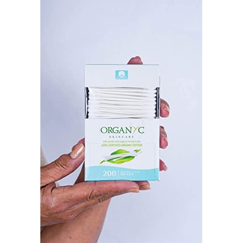 Organyc 100% Certified Organic Cotton Swabs - No Man-Made Materials, 200 Coun...