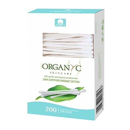 Organyc 100% Certified Organic Cotton Swabs - No Man-Made Materials, 200 Coun...