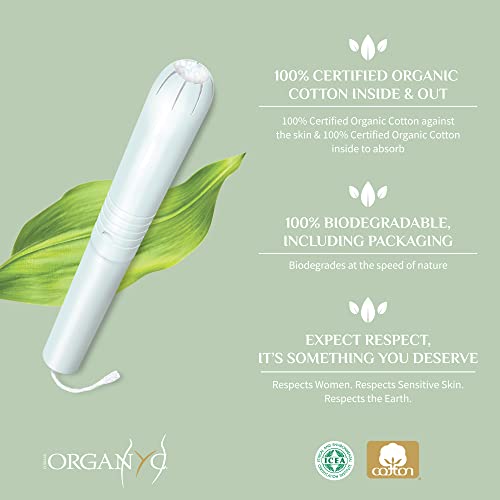 Organyc 100% Certified Organic Cotton Tampons, Cardboard Applicator, Free fro...