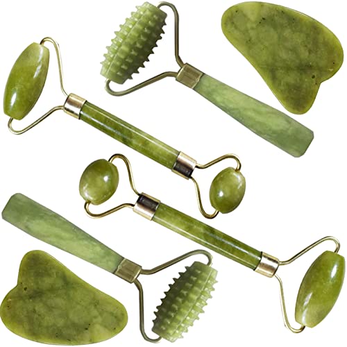 Orgrimmar 2 Kit Jade Roller Gua Sha Scraping Massage Tool Ridged Roller Jade ...