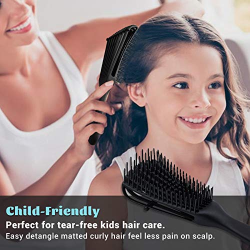 Detangling Brush Set for Curly Hair, Detangler Hair Brush with 9 Row Cushion ...