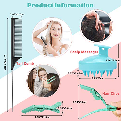 Detangling Brush Set for Curly Hair, Detangler Hair Brush with 9 Row Cushion ...